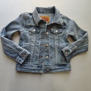 Levi’s Kids Trucker Denim Blue Jacket Small S/P/CH 4-5 Yrs Denim Jacket Cute
